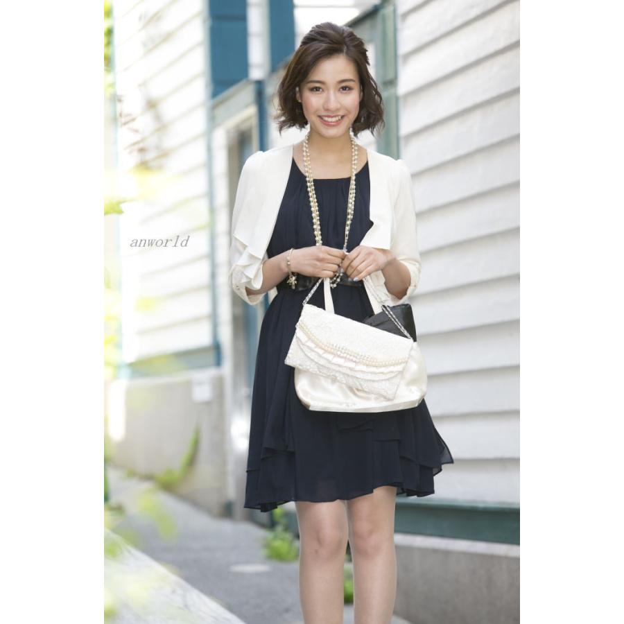 フォーマルドレス 白いドレスとカーディガン ホワイト ドレスカーディガン ボレロ ショール ドレス小物