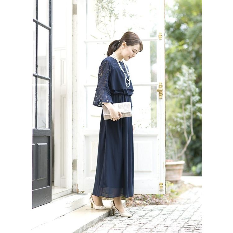 パーティードレス 結婚式 ワンピース ドレス 親族 大きめ 袖あり