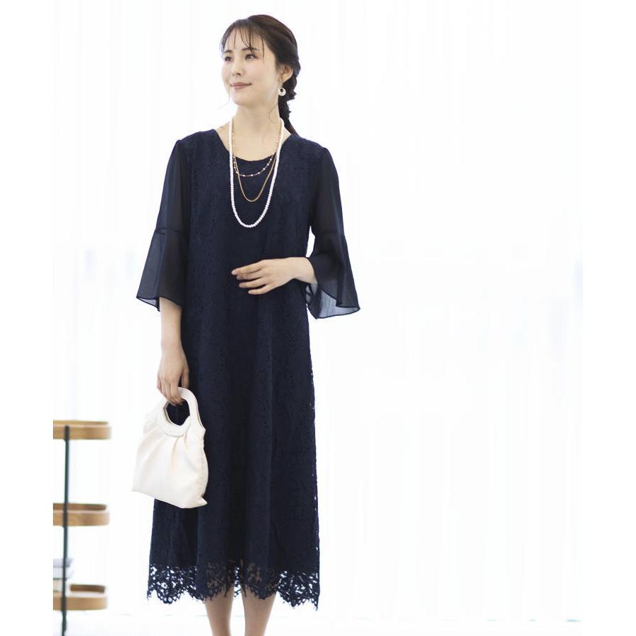 パーティードレス 結婚式 ワンピース ドレス 親族 大きめ 袖あり ロング丈 ロング フォーマルドレス 大きいサイズ 春 夏 秋 冬 20代 30代 40代 50代 60代 | ブランド登録なし | 01