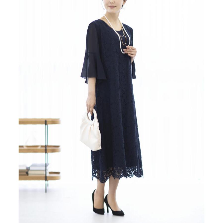 パーティードレス 結婚式 ワンピース ドレス 親族 大きめ 袖あり ロング丈 ロング フォーマルドレス 大きいサイズ 春 夏 秋 冬 20代 30代 40代 50代 60代 | ブランド登録なし | 02