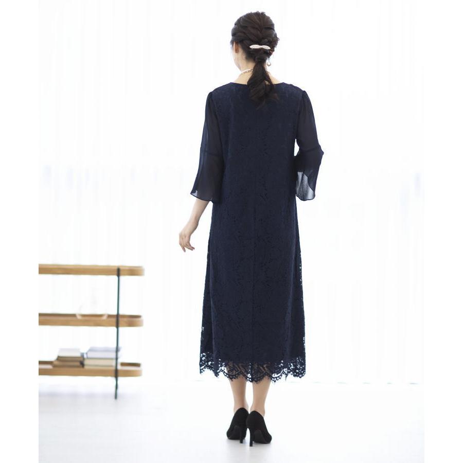 パーティードレス 結婚式 ワンピース ドレス 親族 大きめ 袖あり ロング丈 ロング フォーマルドレス 大きいサイズ 春 夏 秋 冬 20代 30代 40代 50代 60代 | ブランド登録なし | 05