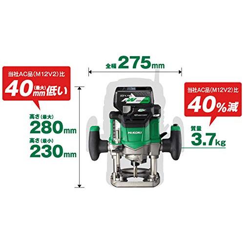 HiKOKI(ハイコーキ) 36V コードレス ルーター トリマ 軸径6mm 8mm 12mm 取り付け可能 蓄電池・充電器・システムケース4、 充電器 蓄電池 8mm システムケース4 ケース別売り
