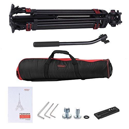 miliboo プロ三脚 レバー式 3段階伸縮可能 角度調節 耐荷重10Kg アルミ製 油圧ダンピング MTT609A MTT609A