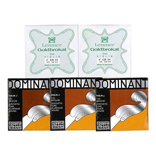 バイオリン4/4弦セット( E:ゴールドブラカット A.D.G ドミナント) (E線