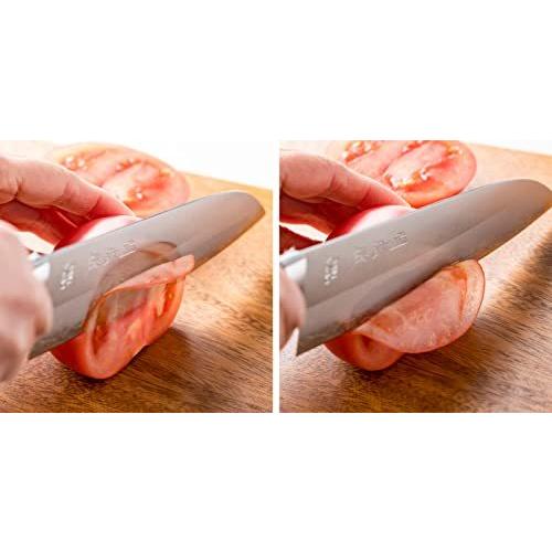 おしゃれ】関虎徹 V金10号 鍔付 三徳包丁 180mm YG300 調理器具