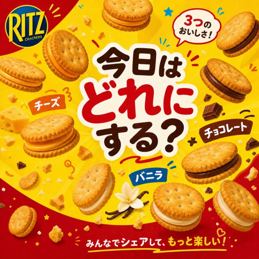 RITZ ナビスコ リッツサンド チョコ/バニラ/チーズ 3種アソート 1袋3枚