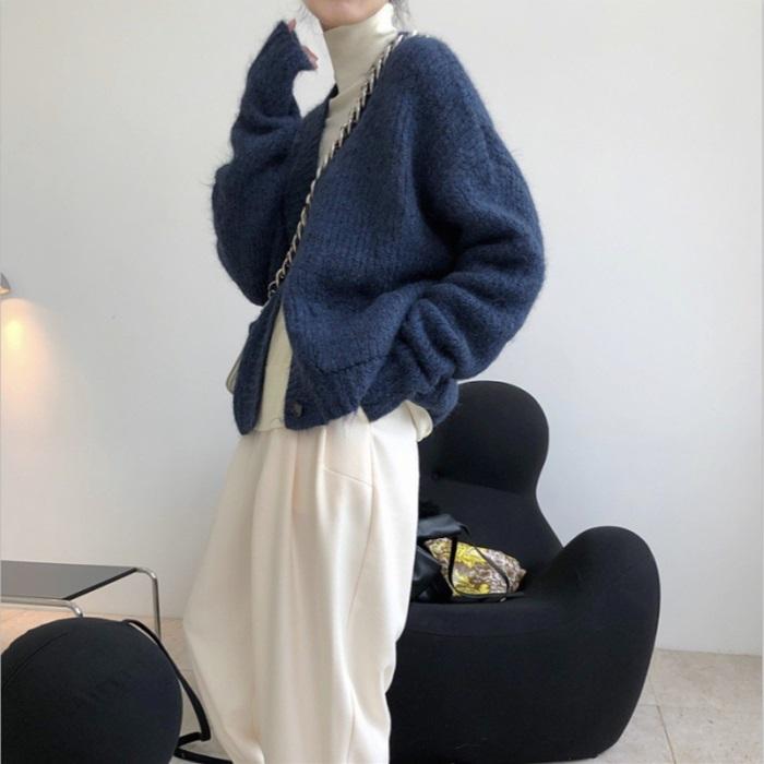 秋新作】ニット レディース アルパカカーディガン アルパカ100％ 前