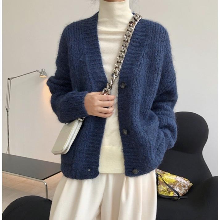 秋新作】ニット レディース アルパカカーディガン アルパカ100％ 前