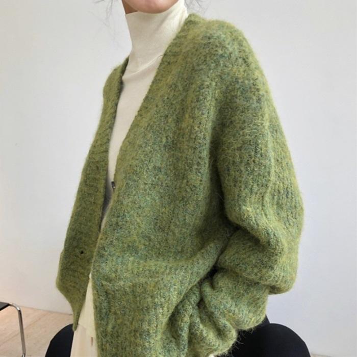 秋新作】ニット レディース アルパカカーディガン アルパカ100％ 前