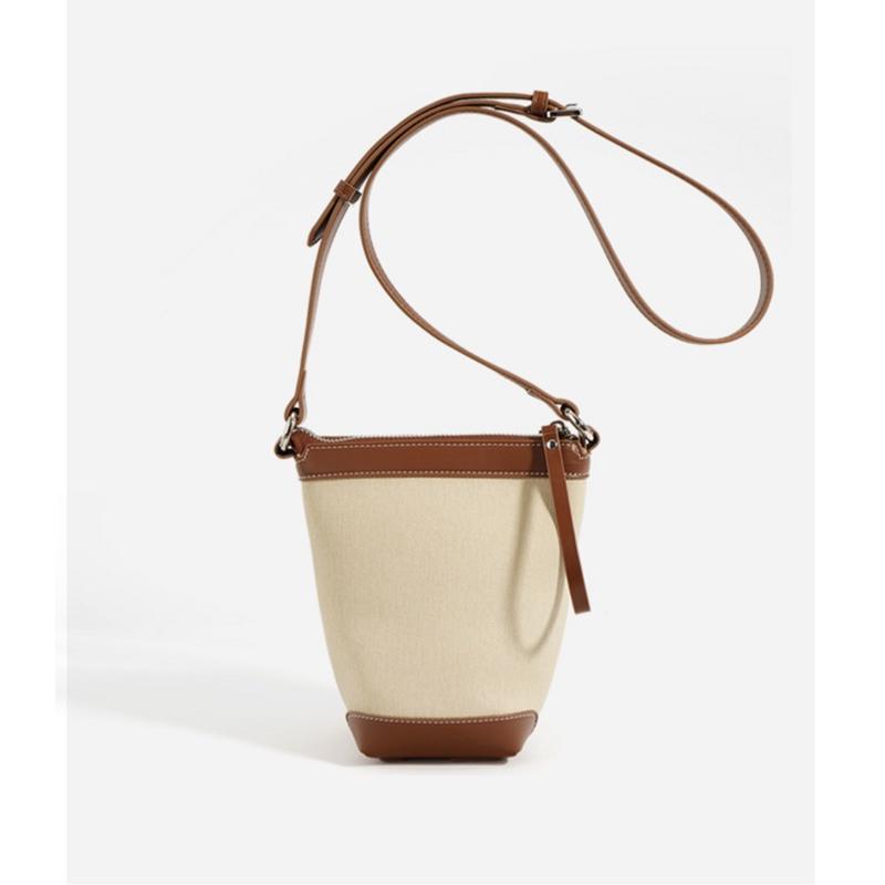 キャンバス×レザーバケツ型ショルダーバッグ : Violon - 通販 - Yahoo
