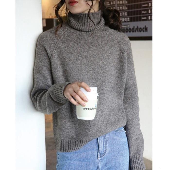 【カシミヤ フェア】 ニット　レディース　カシミヤ混　　タートルネック 　ニット 　プルオーバー　 セーター カシミア トップス [３色展開]