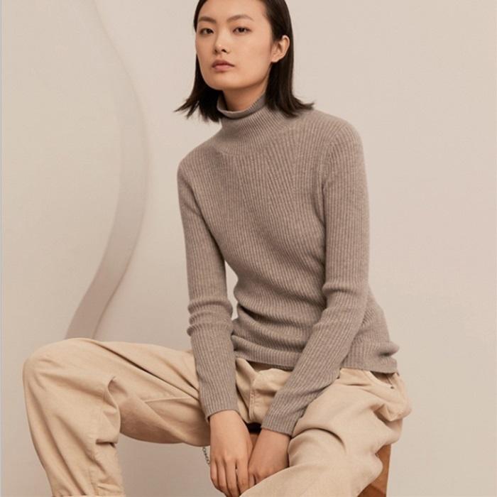 【カシミヤ フェア】レディース ニット カシミヤ混 ハイネック ニット プルオーバー カシミアセーター トップス シンプル ベーシック  [４色展開]