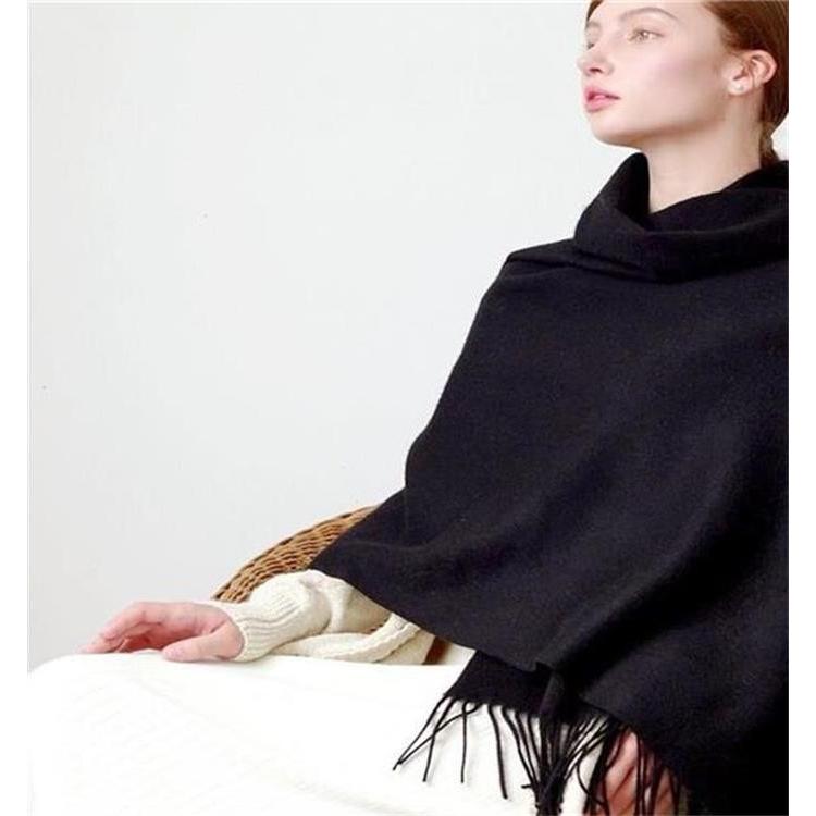 カシミヤ100%大判チェックストール＜パープル×ブラウン＞ | Maria Rouk