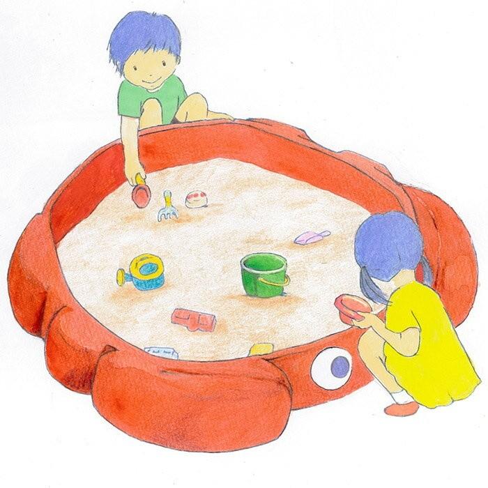 いつでも清潔！ふた付カニさんお砂場セット 【幼稚園、保育園、個人