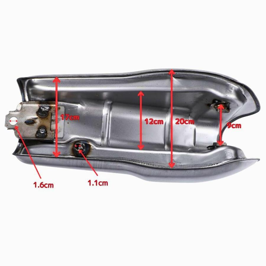 バイク用 燃料タンク 9L 2.4ガロン 未塗装 カフェレーサー 汎用 : 総合