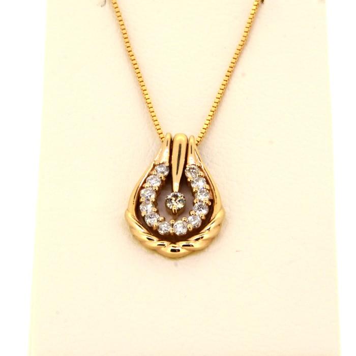 18金 ネックレス レディース K18PG ピンクゴールド ダイヤモンド 0.50