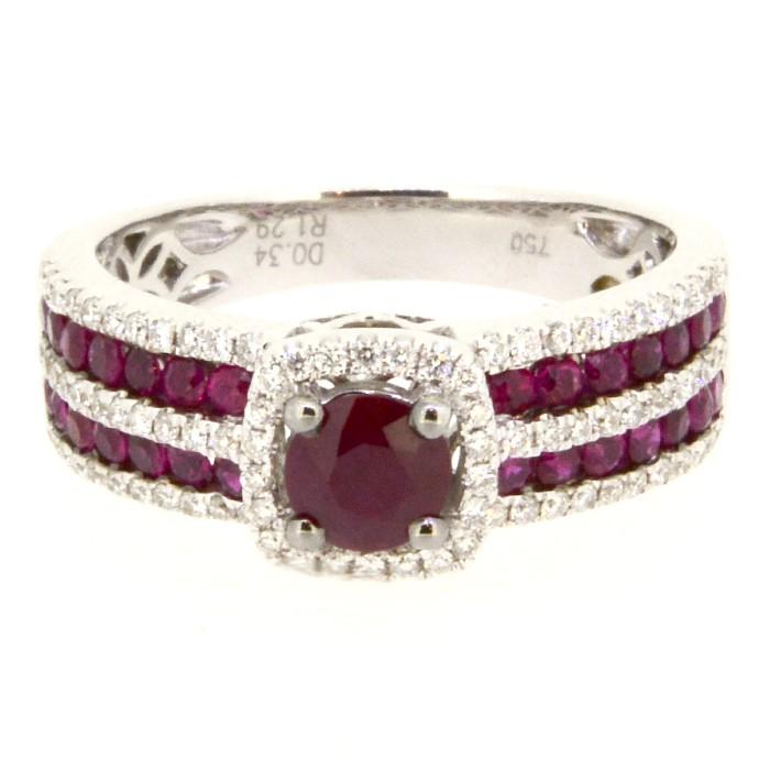 ルビー1.29ct ダイヤ0.79ct プラチナ