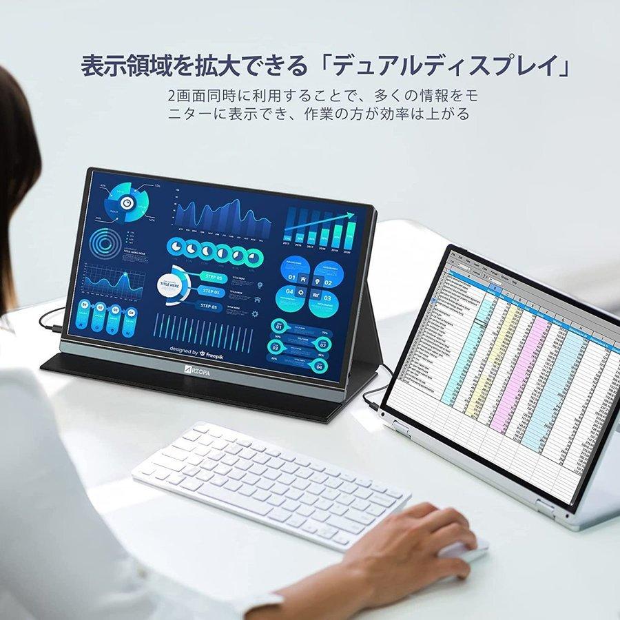 モバイルモニター ARZOPA モバイルディスプレイスピーカー付 15.6