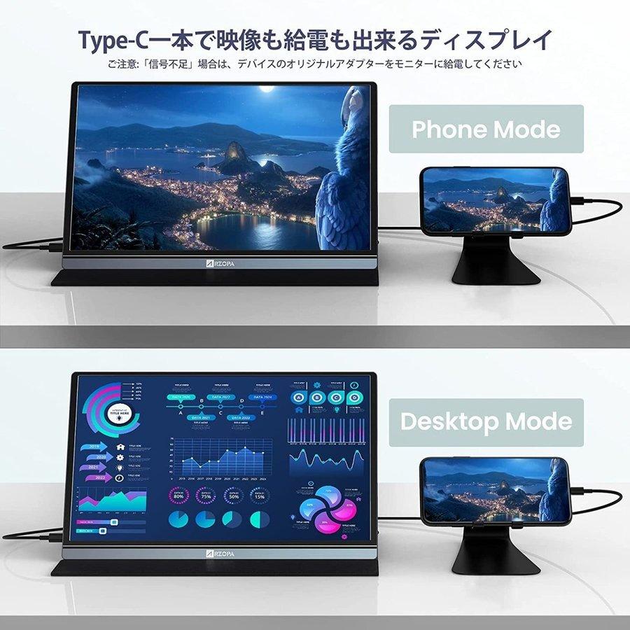 モバイルモニター ARZOPA モバイルディスプレイスピーカー付 15.6