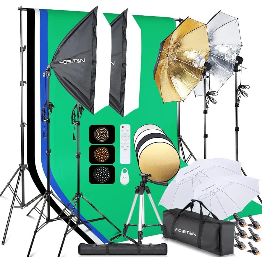 FOSITAN プロな写真撮影用照明 ソフトボックス 写真照明 95W電球