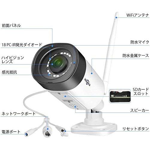 wifi増強版 300万画素 防犯カメラ ネットワークカメラ IP66級防水防塵/双方向音声/遠隔監視 クラウドストレージ 屋外 屋内無線接続カメラ  HIS-B087JLZXF7｜anshinsokubai｜02