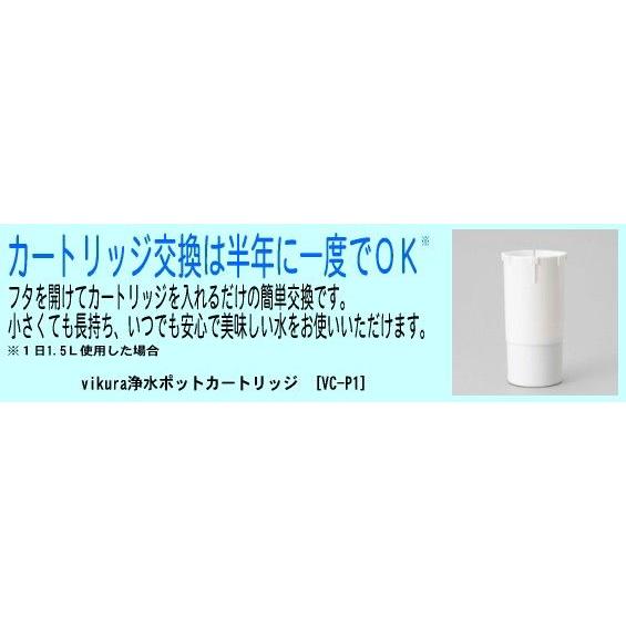 ゼンケン正規取扱店 ｖｉｋｕｒａ浄水ポット用交換カートリッジ VC-P1 4個セット【ポイント10倍】【送料無料】【代引き決済不可】｜anshinsyokuhinkan｜03