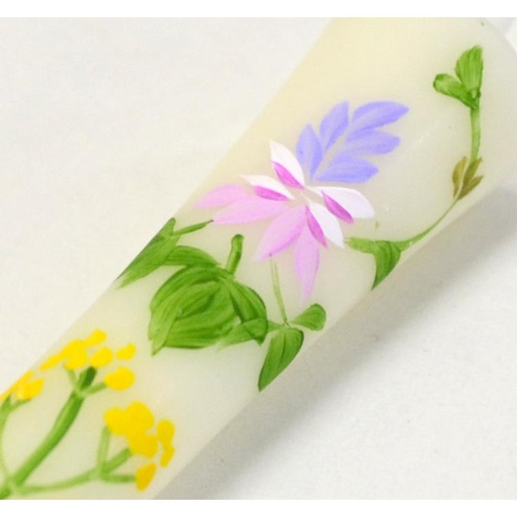 手描き絵ろうそく 秋限定販売 秋の七草 3号2本入り 2個までネコポス便ok 和蝋燭 進物 お彼岸 お盆 ろうそく ロウソク 絵ろうそく 手作り 秋 灯明 Ko 389330010 Nanakusa 庵心堂 通販 Yahoo ショッピング