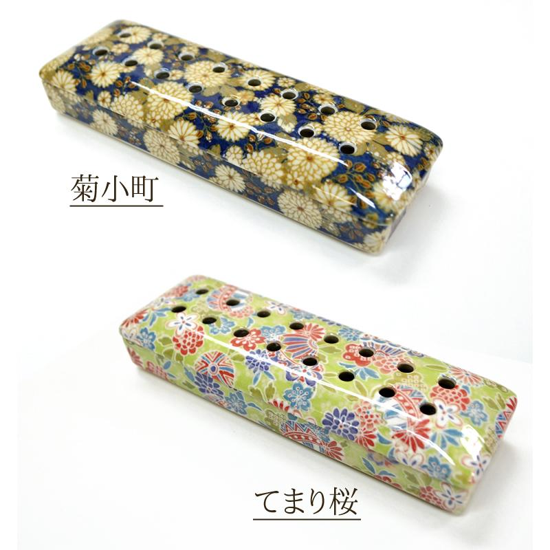 フタ付 寝かせる線香皿 柄入り フタ付線香皿 香線 てまり桜・ 菊 フタ付 寝かせる線香皿 柄入り フタ付線香皿 香線 てまり桜・ 菊