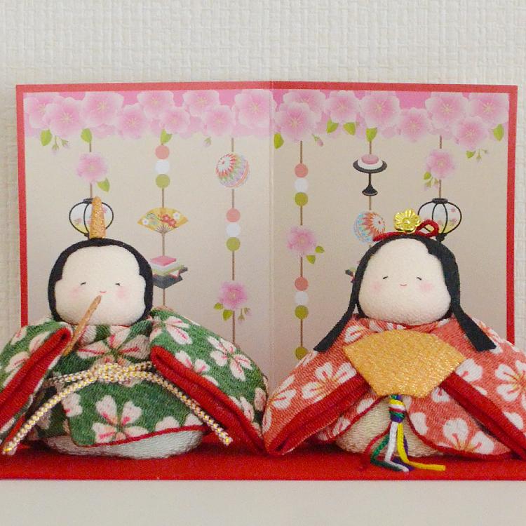 ひな人形 桃の節句 ぽてりひな2人 桜 はんなり屏風付き 日本製 3 ひな人形 桃の節句 ぽてりひな2人 桜 はんなり屏風付き 日本製 3
