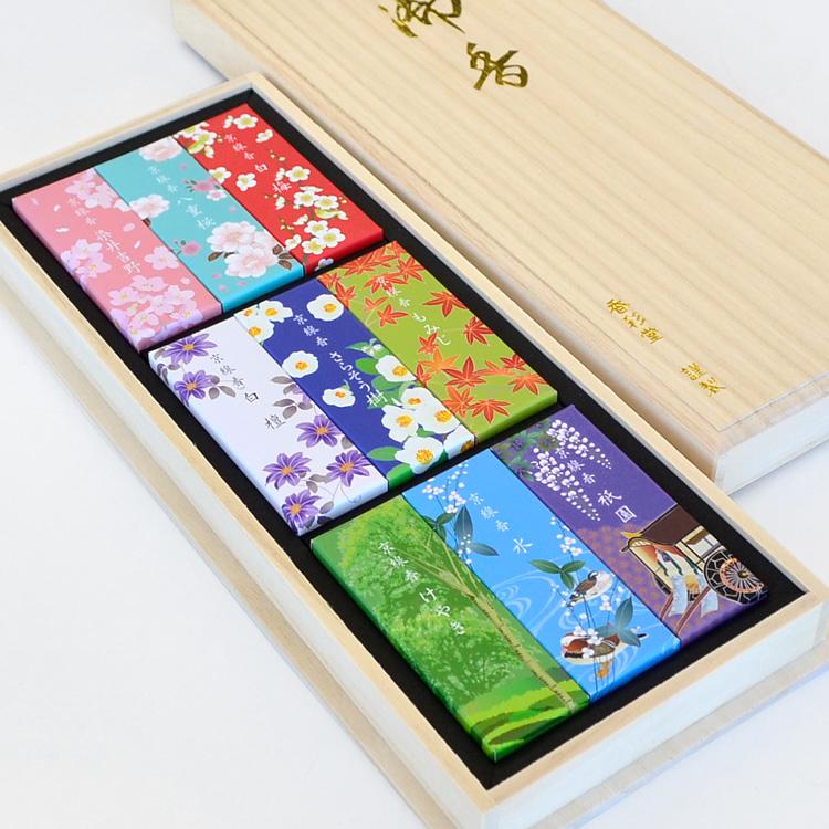 香彩堂 進物 短寸 九種 四季彩 桐箱 KYP-07 少煙タイプ 煙少なめ 香彩堂 進物 短寸 九種 四季彩 桐箱 KYP-07 少煙タイプ 煙少なめ