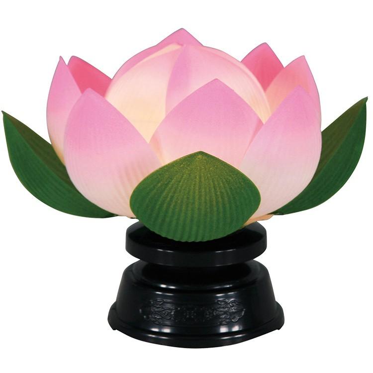 電池式 コードレス 一対 華蓮一灯 青ボカシ PC製 高さ12.5cm LED お盆