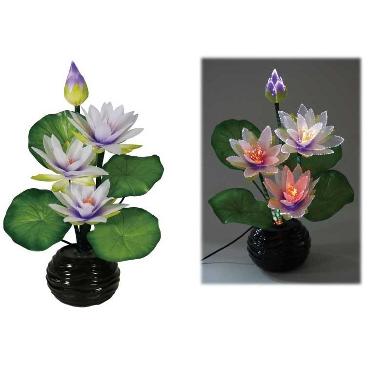 8/7までお盆前出荷可能 ルミナスLED 紫睡蓮 PC製 高さ55cm おまけ付