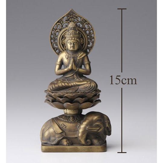 仏像 高岡銅器 本格金属 普賢菩薩 15cm たつ・へび年生まれのお 