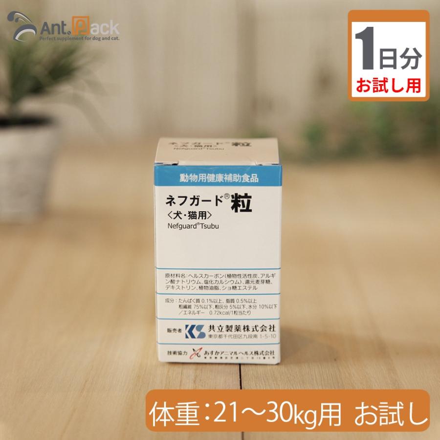 お試し1日分） ネフガード粒 犬猫用 体重21kg〜30kg用 10粒 : Ant.Pack