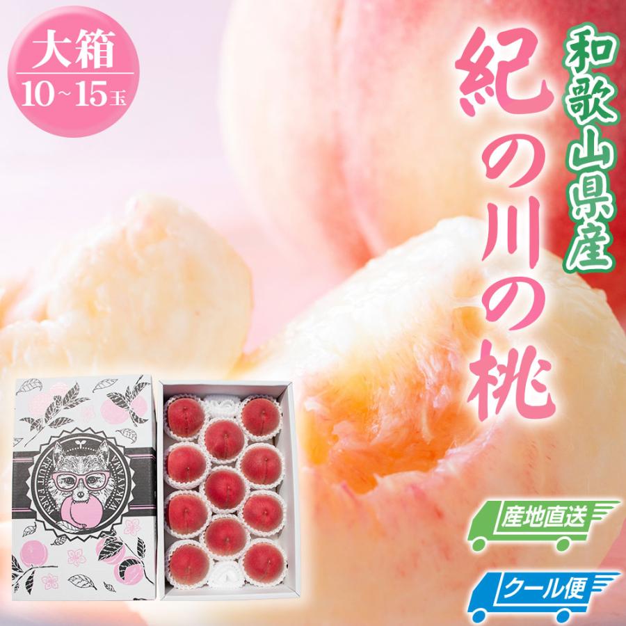 桃 大箱 10〜15玉 和歌山県 紀の川の桃 和歌山県産 送料無料  もも 食品 秀品 産地直送 クール便 | 