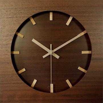 買得 V-087 ウォールナットクロック 掛け時計 フォーカススリー 電波時計 おしゃ 電波 白 ブラウン木製 掛け時計、壁掛け時計