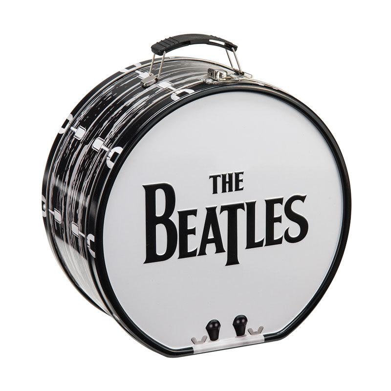ビートルズ ドラム ブリキトート エンボス The Beatles ランチボックス ドーム型 ブリキ缶ラ｜antdesignstore