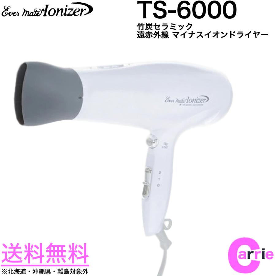 エバーメイト マイナスイオンヘアドライヤー TS-6000 ホワイト ｜ 送料