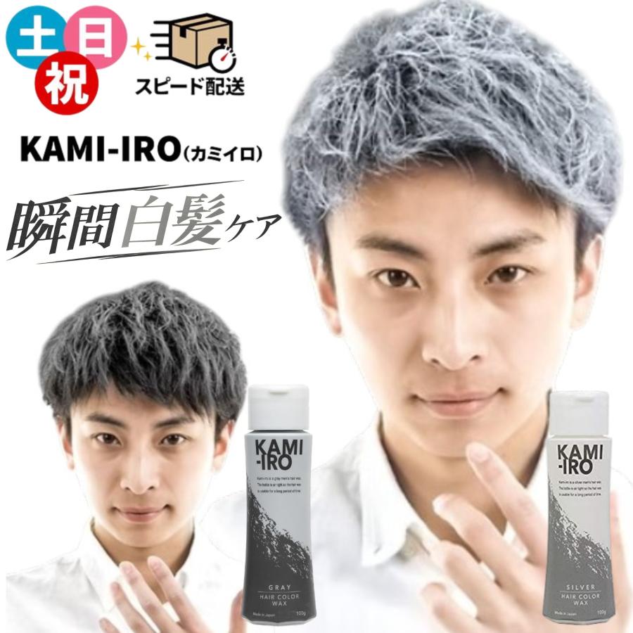 即納 ヘアカラーワックス KAMI-IRO カミイロ 100g 銀髪 グレー