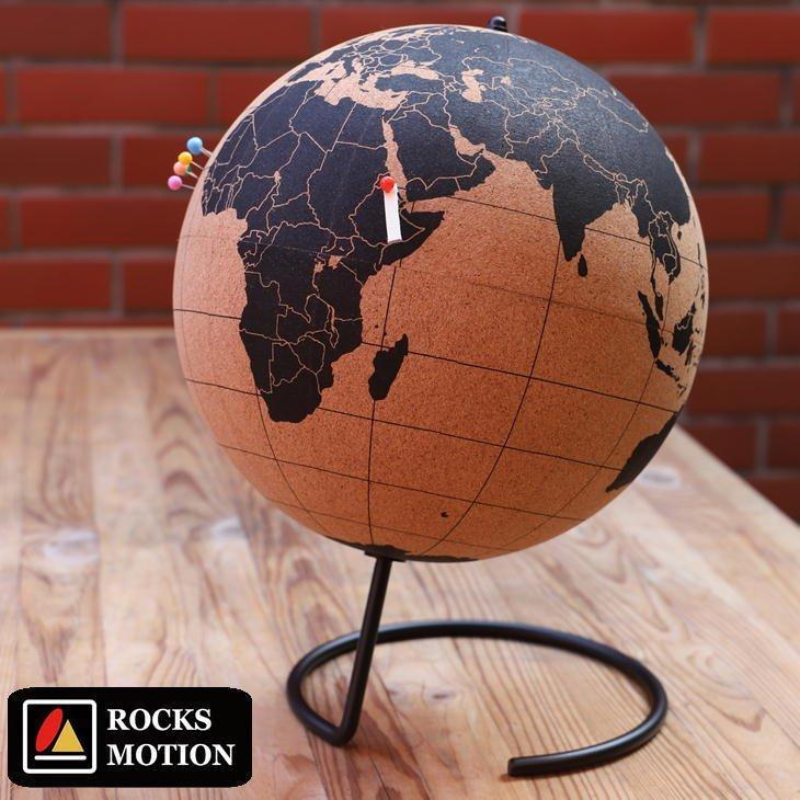 倍 ストア対象 ロックスモーション コルク製地球儀 タックアップグローブ ピン付き おしゃれ レトロ コルクの地球儀 インテリア 軽量 全商品オープニング価格特別価格