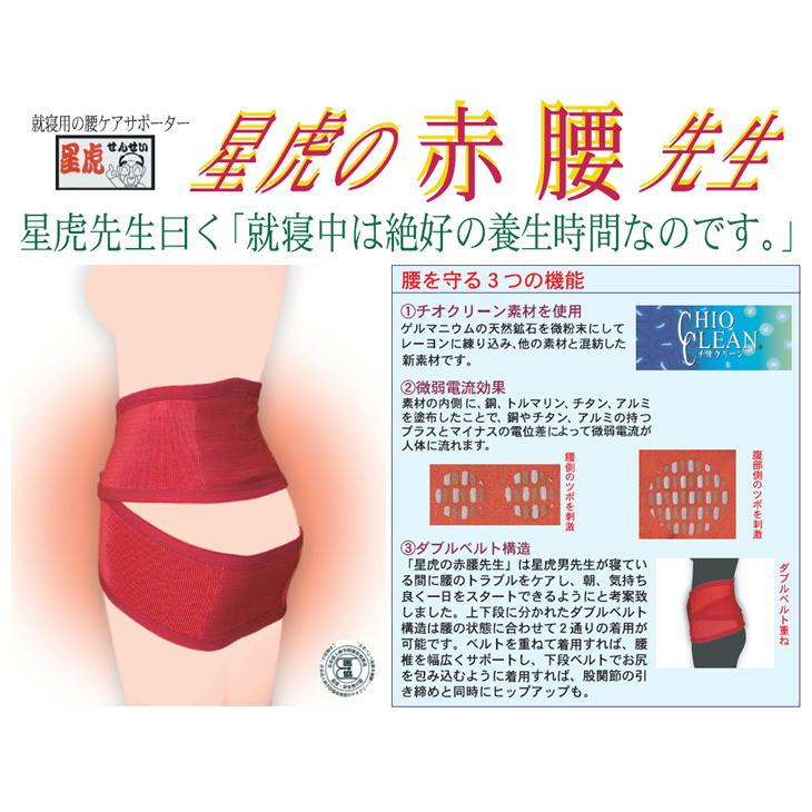 ゲルマニウム付き、腰サポーター 星虎の赤腰先生 腰 サポーター 星虎先生 ゲルマニウム入り繊維 就寝用