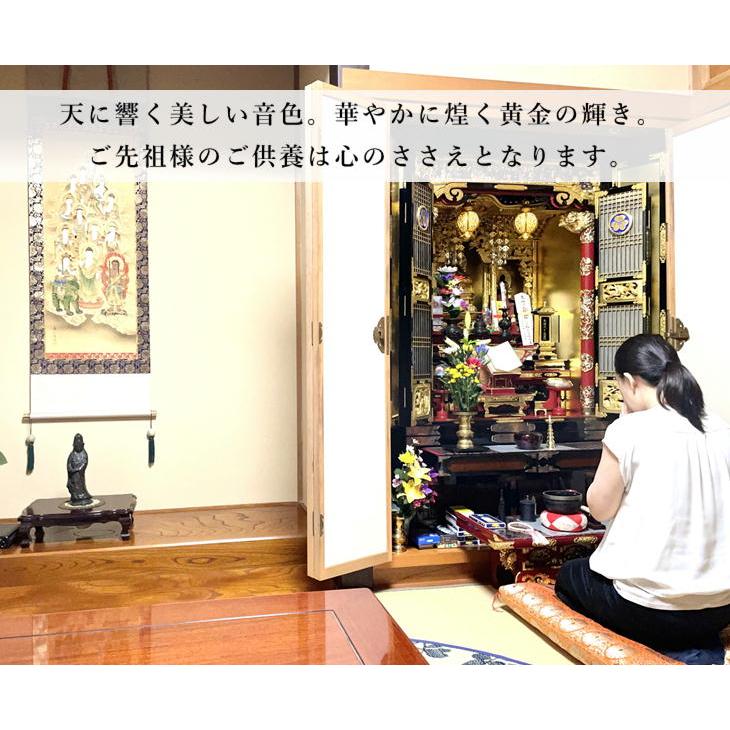 純金仕上げ おりん 鏡音（きょうおん）3.5寸  輪布団、りん台、りん棒付 日本製 おりん 仏具｜antel-store｜04