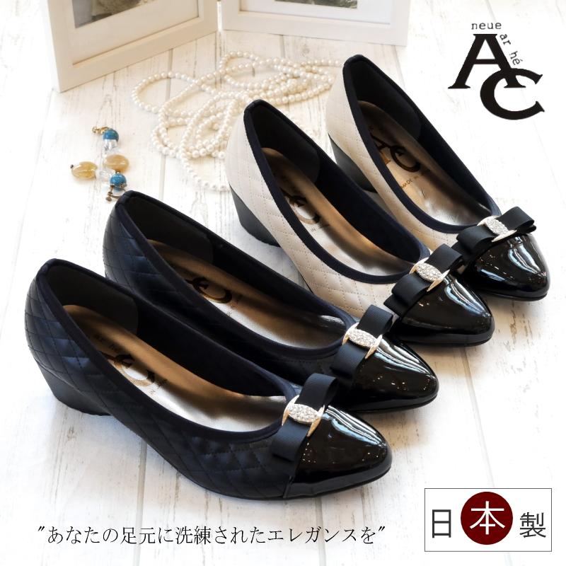 AC アミュエルコンセプト パンプス 靴 レディース 日本製 リボン 