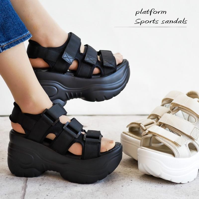 スポーツサンダル レディース 厚底 フラット スポーティー ベルクロ ベルト マジックテープ バックバンド 美脚 脚長 かわいい カジュアル イベント 軽量 夏 3e 16 7472 レディース シューズ アンテロープ 通販 Yahoo ショッピング