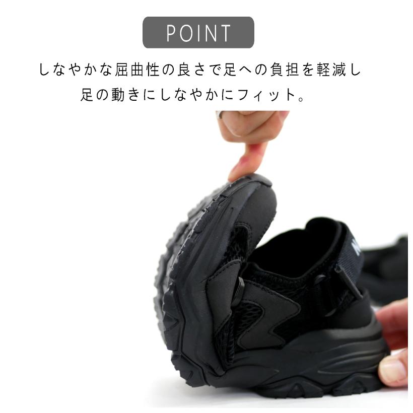 スニーカーサンダル レディース バックベルト 面ファスナー ベルクロ