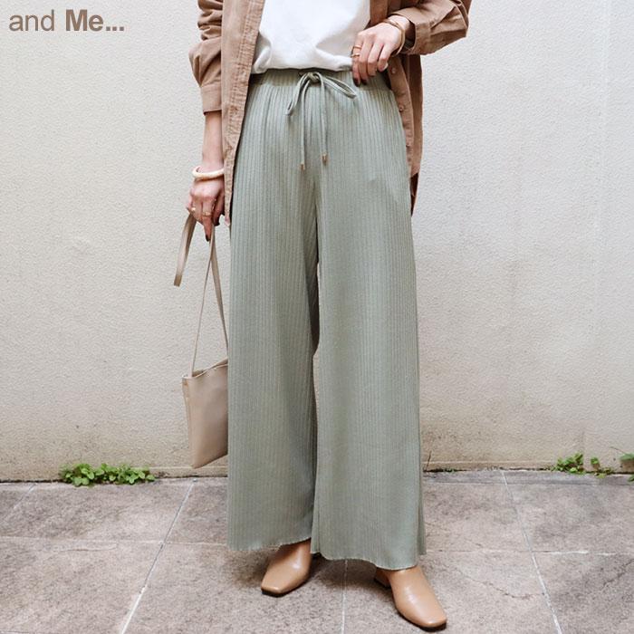 ドロスト リブ ロング ワイドパンツ レディース ウエストゴム サイドポケット カットソー M Lサイズ 春 夏 秋 冬 送料無料 メール便対応c V 5 And Me アンドミー 通販 Yahoo ショッピング