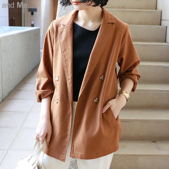 コットン リネン ダブル テーラード ジャケット レディース 長袖 薄手 ナチュラル サイドポケット 春 夏 送料無料 宅配便a And Me アンドミー 通販 Yahoo ショッピング