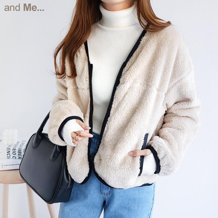 インナー ボア ブルゾン レディース ノーカラー パイピング サイドポケット ワンマイルウェア M Lサイズ 秋 冬 宅配便a T 7 And Me アンドミー 通販 Yahoo ショッピング