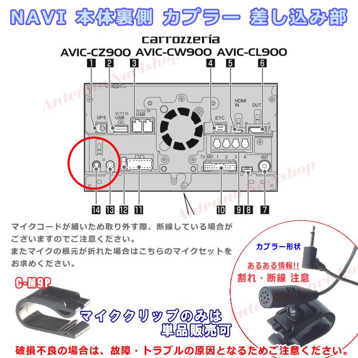 パイオニア カロッツェリア AVIC-CW900 純正品 ハンズフリー 音声認識マイク 新品 (M09｜antenna-navishop｜03