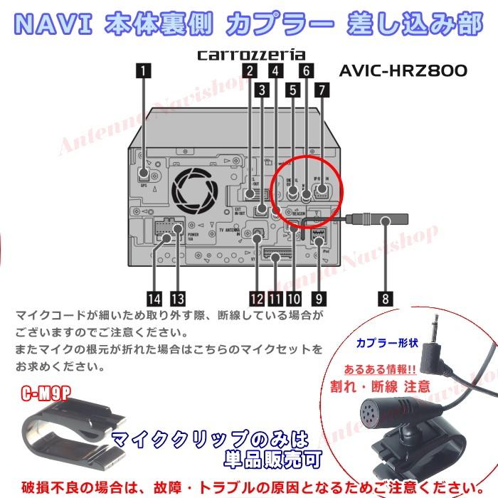 カロッツェリア パイオニア AVIC-HRZ800 純正品 ハンズフリー 音声認識